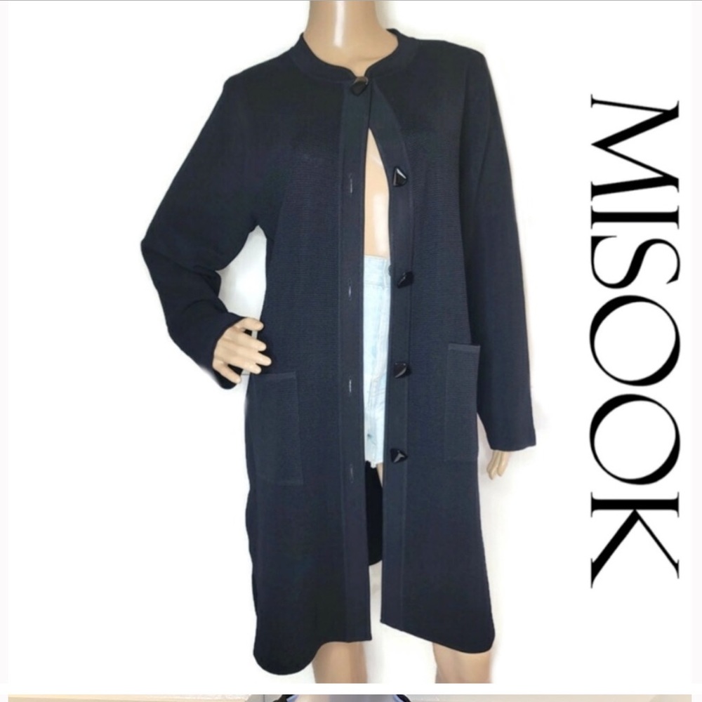Misook Black Long Cardigan XS